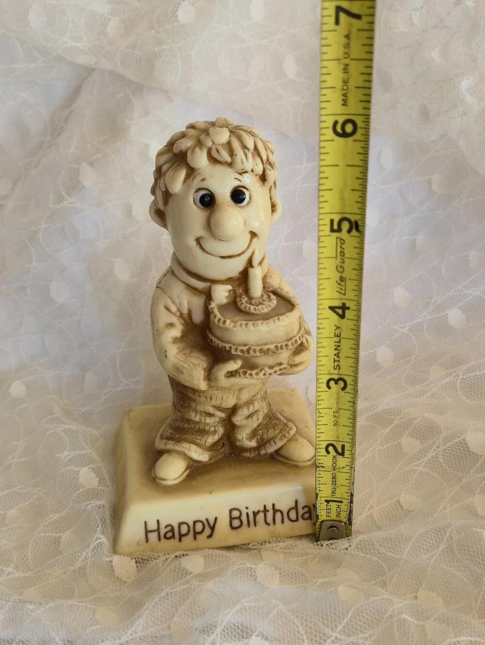 Vintage Resin Sillisculpt HAPPY BIRTHDAY #754 R & W Berries USA 1970-75